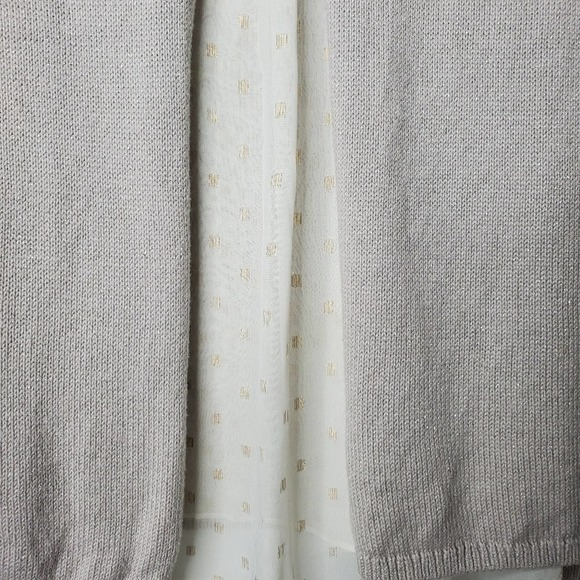 Lucky Brand Split Back Layered Sweater Beige Size Small - Picture 11 of 14